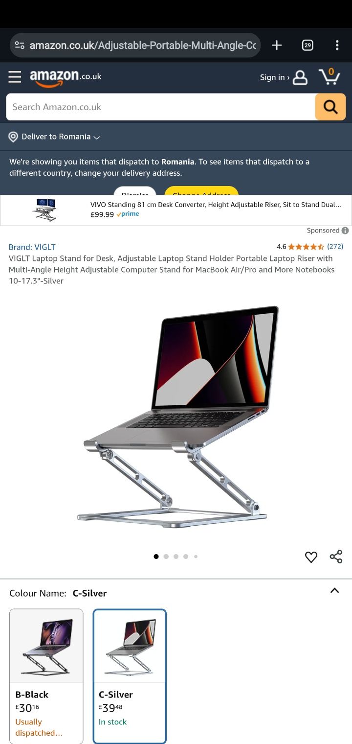 Stand Suport Laptop Portabil Foldabil Stabil Aluminiu