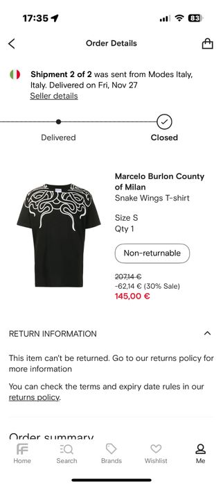Tricou marcelo burlon marimea M