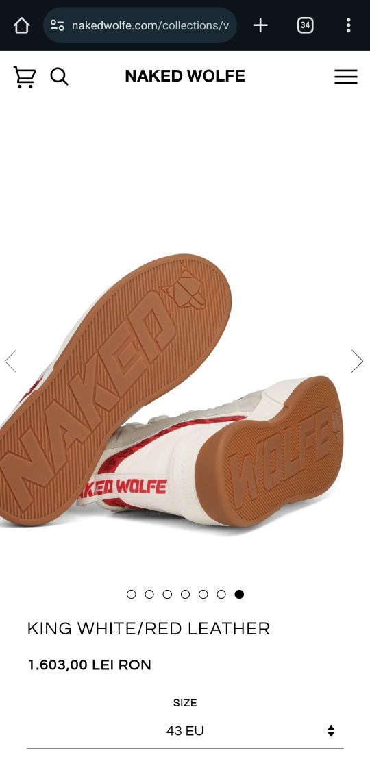 Ghete de piele NOU NOUTE marimea 43 NAKED WOLFE