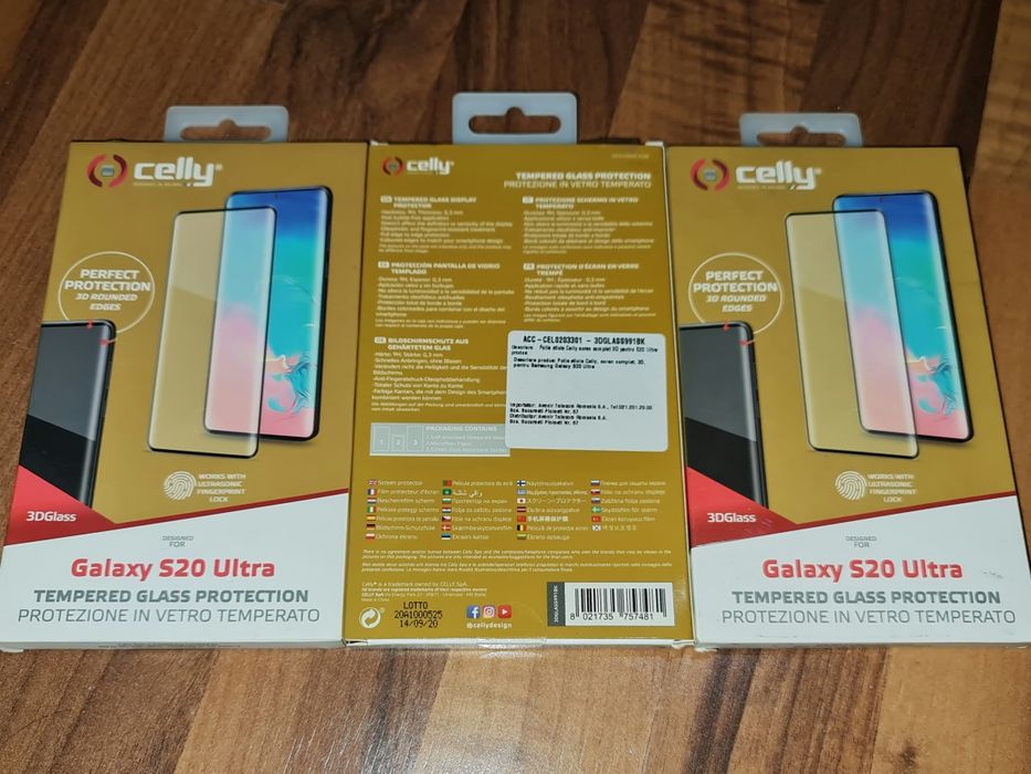 Folie sticla full cover originala Celly Samsung Galaxy S20 Ultra 4G 5G