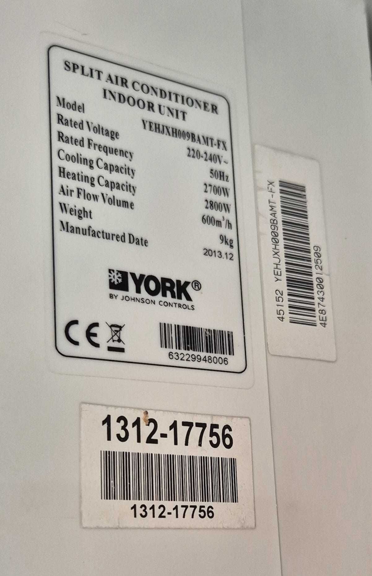 Aer Conditionat York model YEHJXH009BAMT-FX