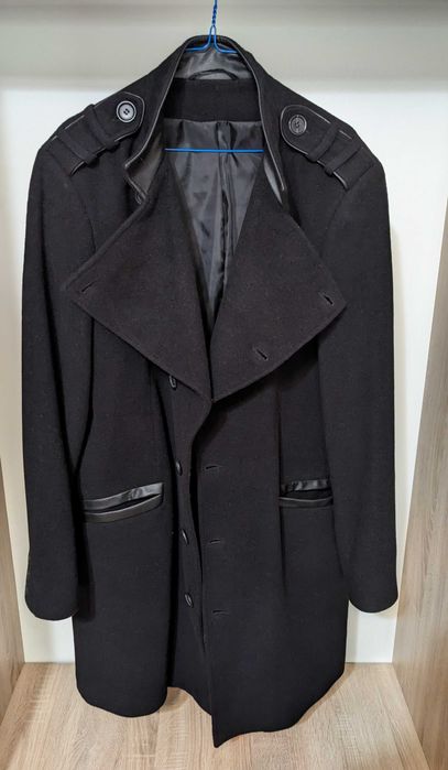 Palton lung negru elegant