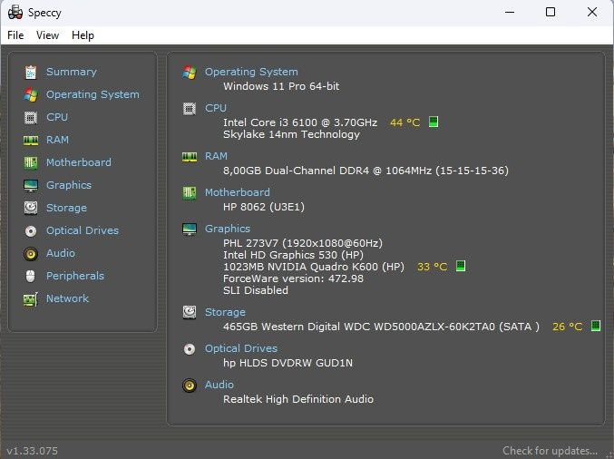 Mini PC i3 6100 3,7Ghz, 8GB, 500GB GB, Nvidia K600 1GB, Win11, Office