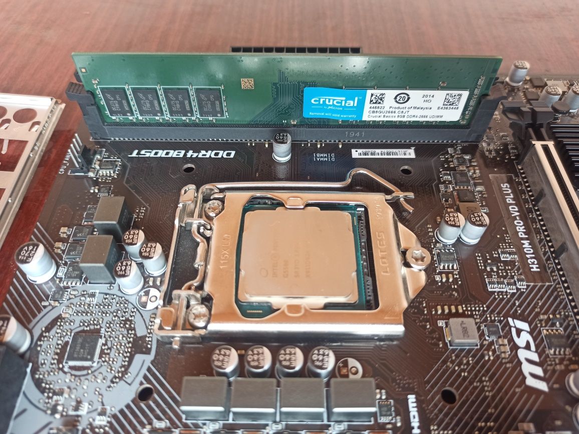 Плата msi H310+CPU+RAM 8 GB