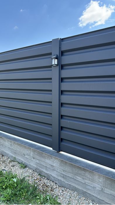 Gard din tabla cutata Viking, model T35 fatada, vopsita electrostatic