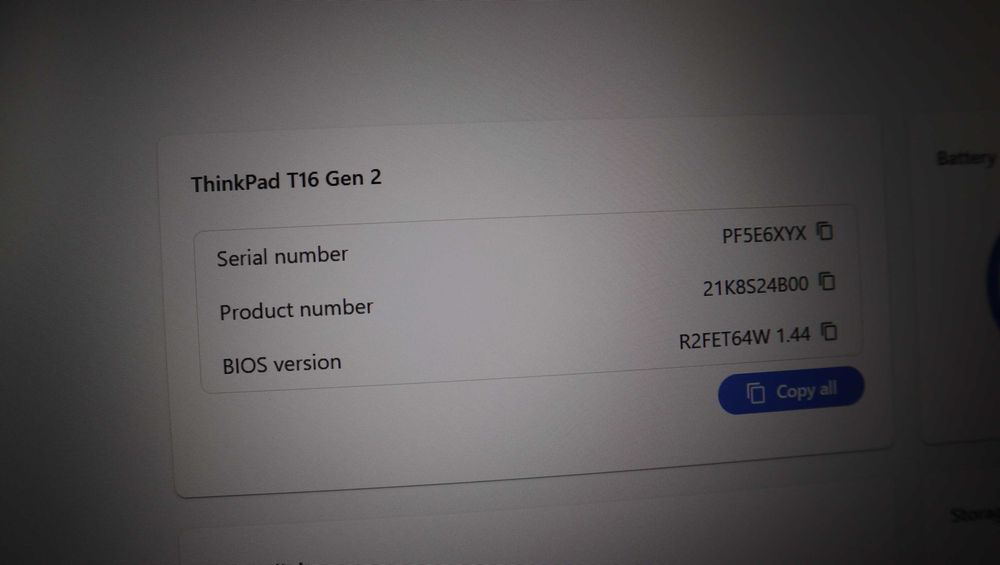 Lenovo ThinkPad T16 2 Gen AMD 740M 16"/ Ryzen 7545U / SSD 1TB / 16GB