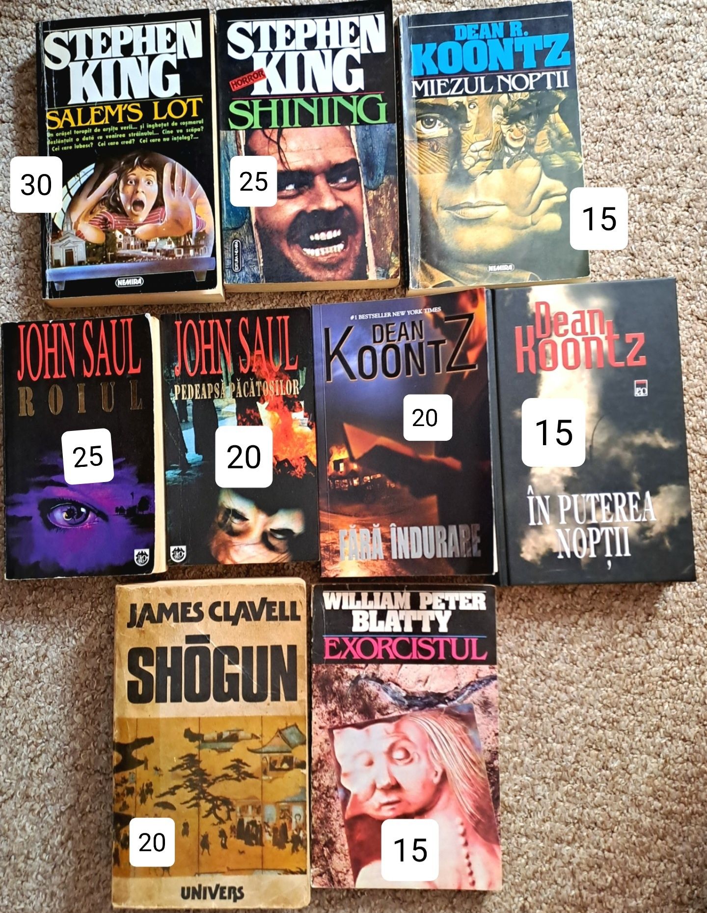 Carti horror thriller Stephen King John Saul dean koontz