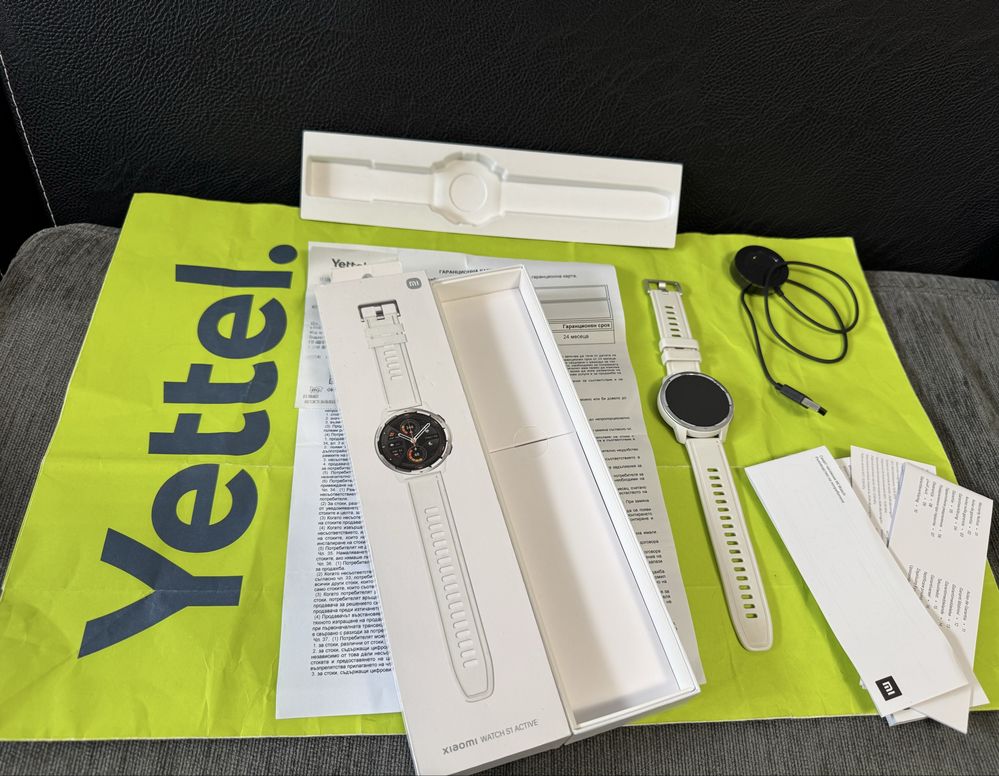КАТО НОВ Xiaomi Watch S1 Active Yettel Гаранция 2025 г. White