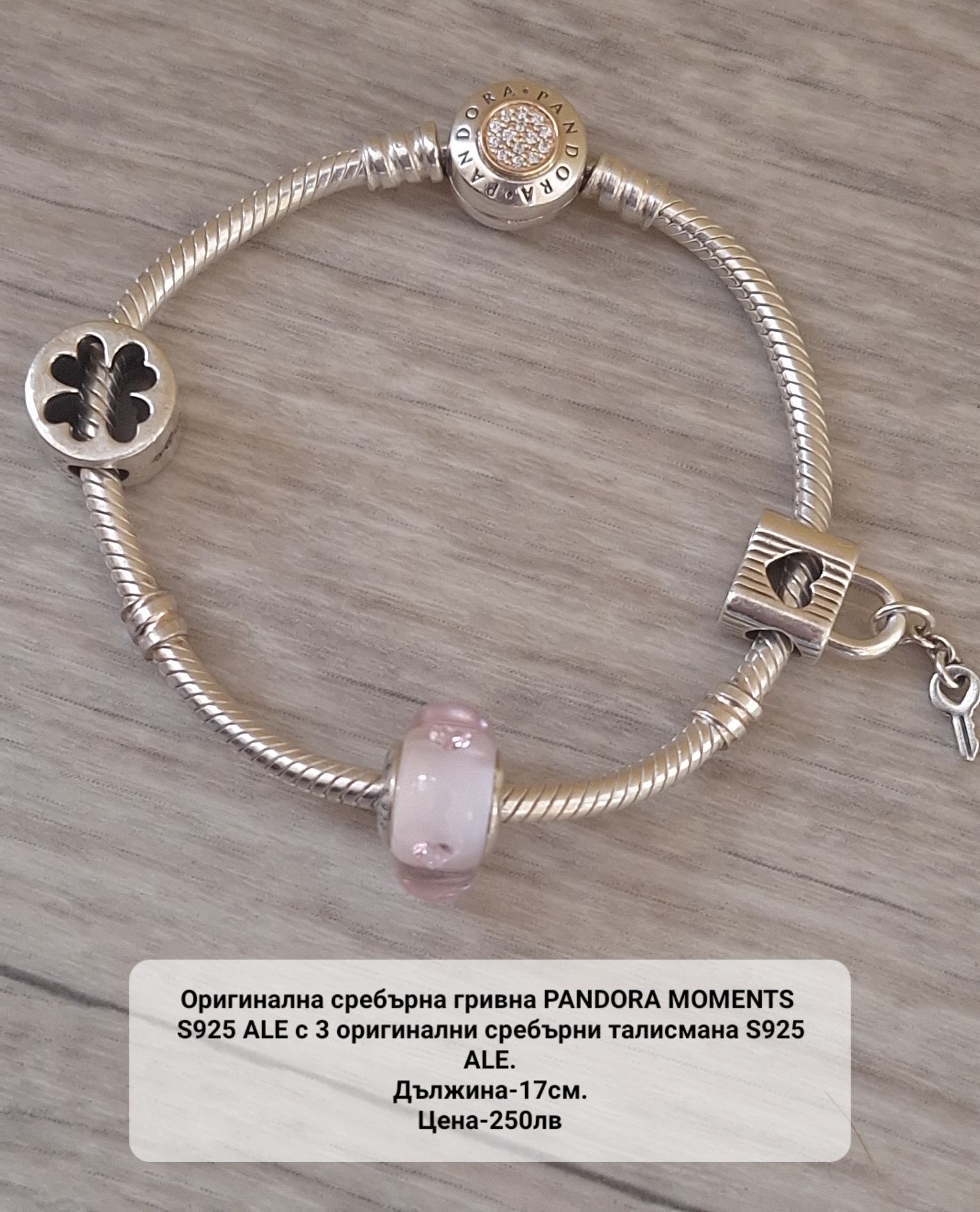 Оригинална сребърна гривна PANDORA S 925 ALE