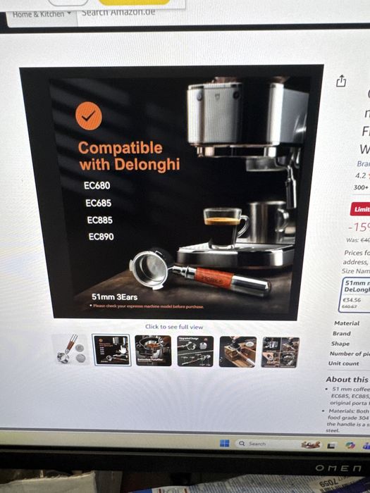 Portfiltru cafea 51mm pentru Delonghi EC680 / EC 685