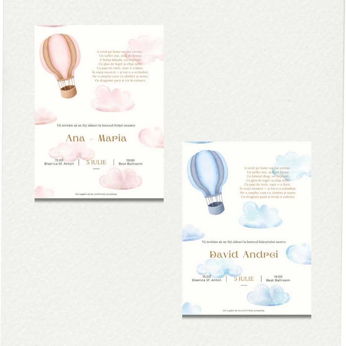 Invitații digitale botez – 40 lei