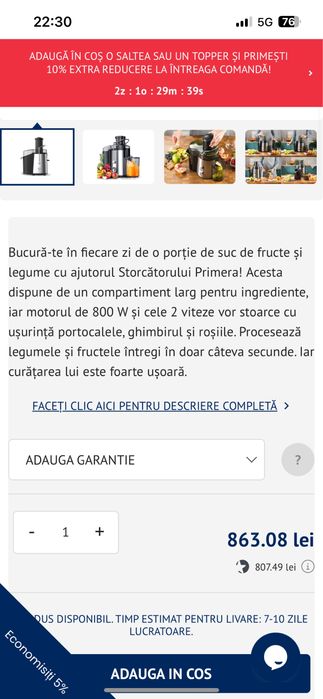 Storcator de fructe si legume PRIMERA