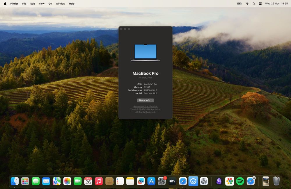 Macbook Pro M1 32GB RAM 14" 500GB