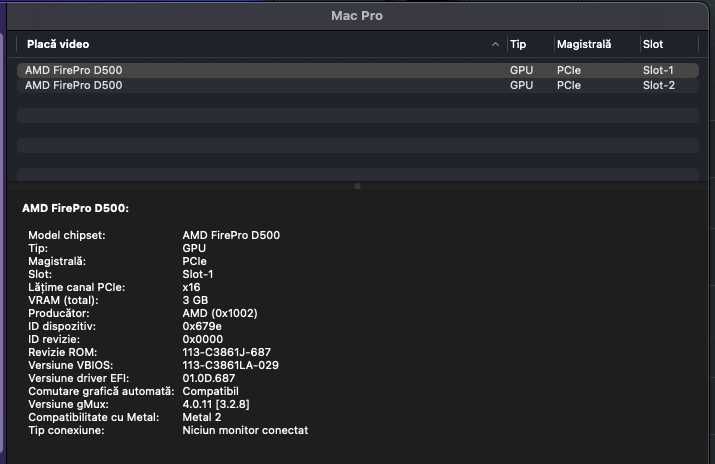 Mac Pro 6.1 *500 Gb. SSD*  , Video 3Gb. AMD FirePro D500