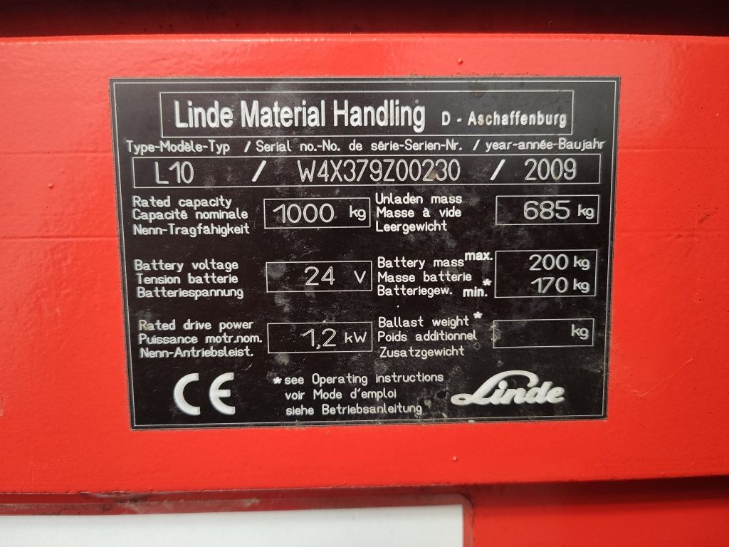 Ел палетен стакер Linde L10