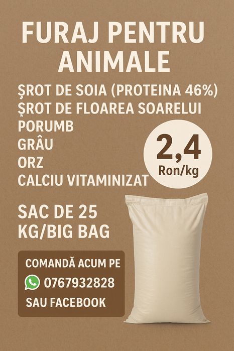 Furaj animale (uruială) proaspat macinată