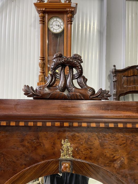 Consola Empire de perioada, din lemn masiv cu blat de marmura