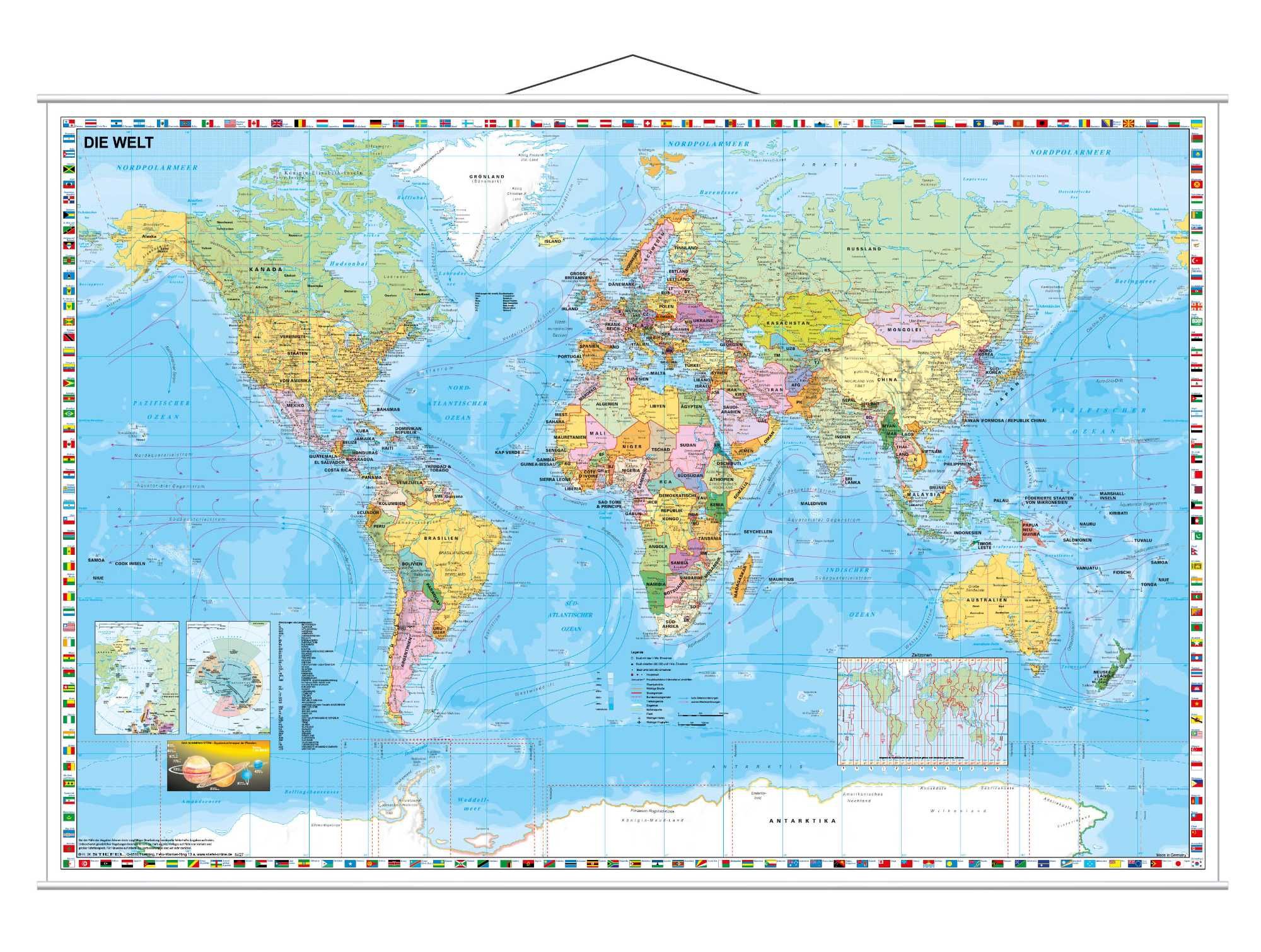 Harta Lumii 137 x 89cm in Limba engleza sau germana calitate deosebita