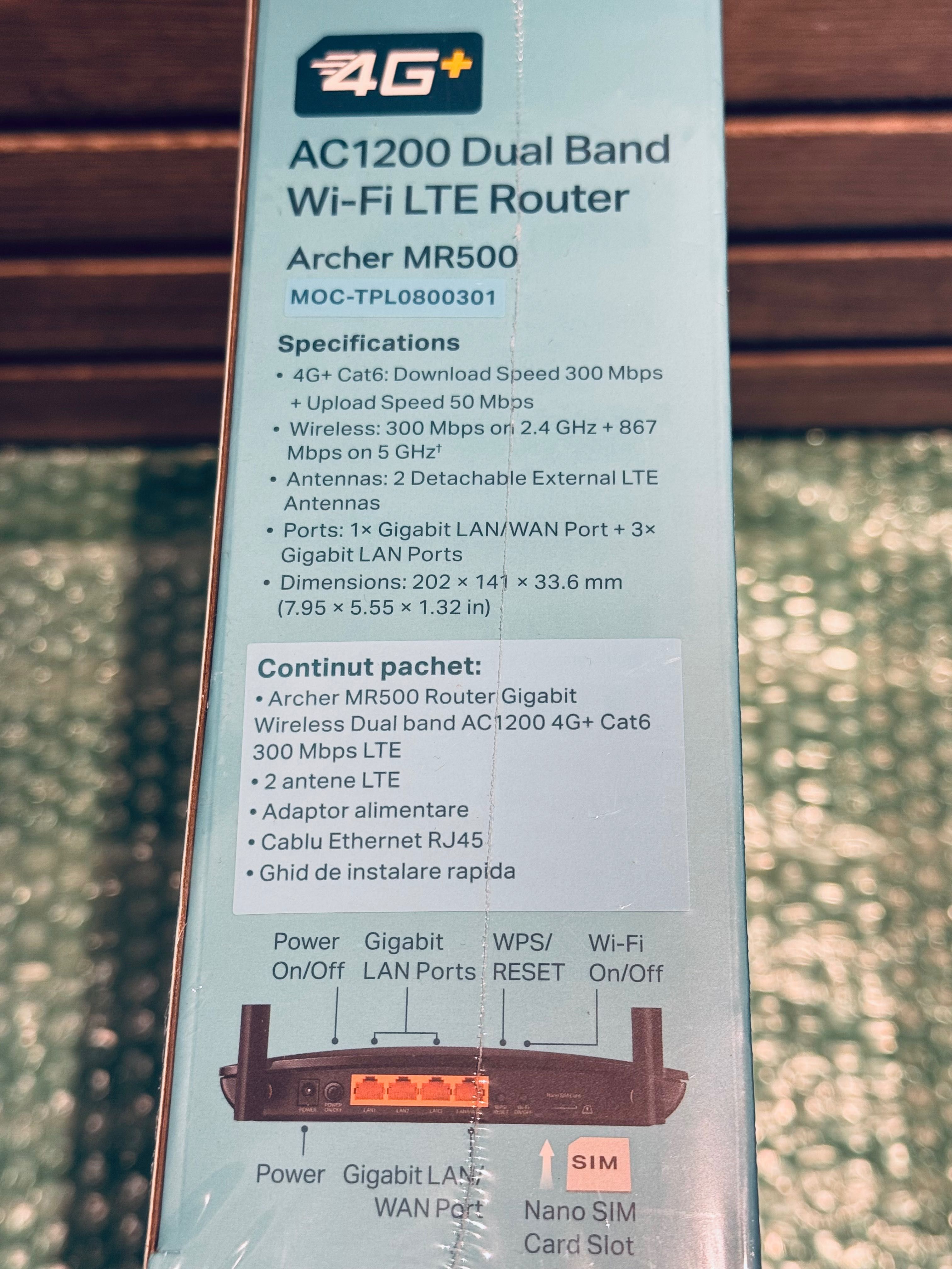 Router Wireless TP-Link Archer MR600 4G+ Cat6 AC1200 Dual Band OneMesh