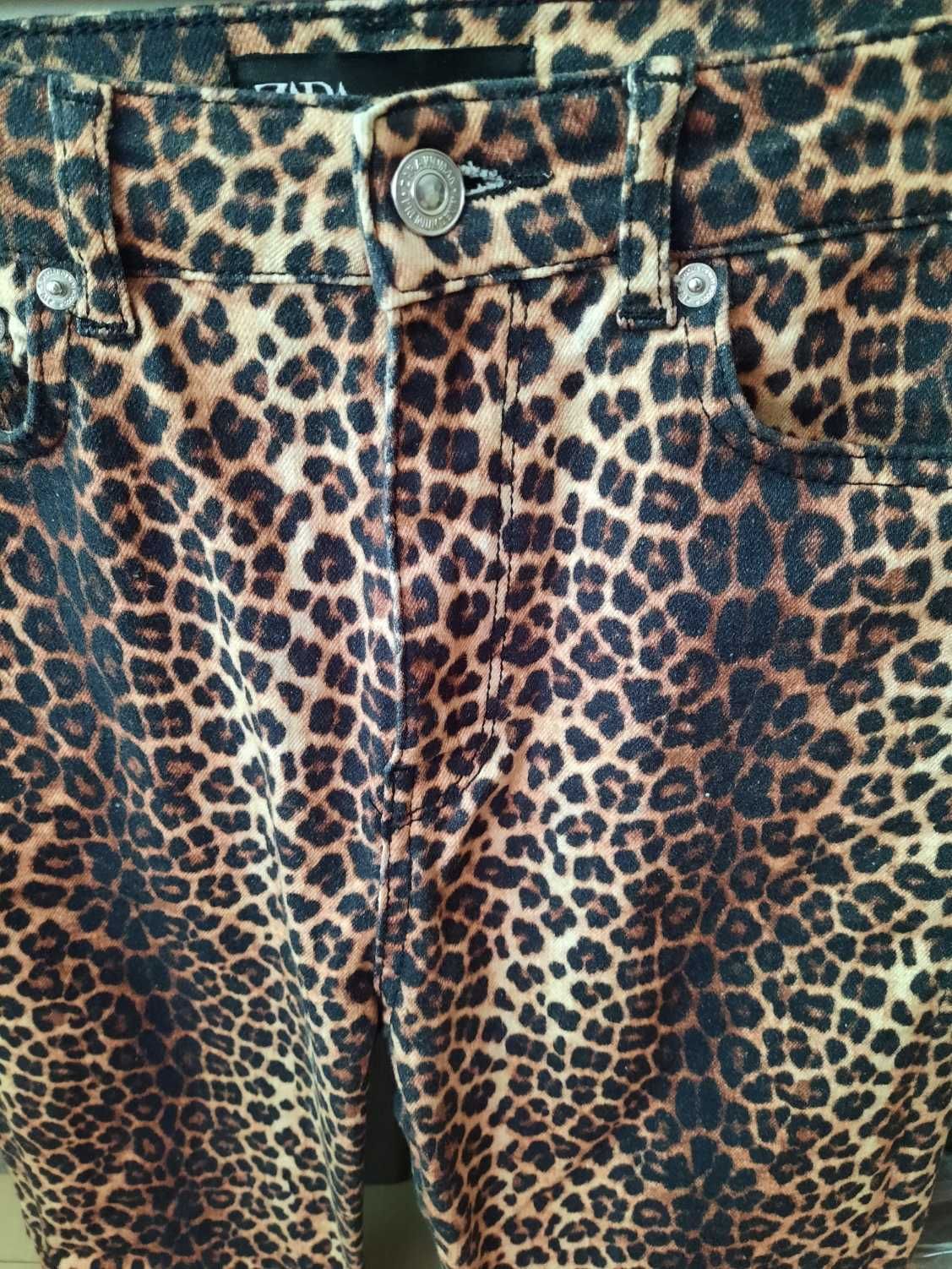 Blugi Skinny Zara Premium Talie Inalta - Animal Print S-36