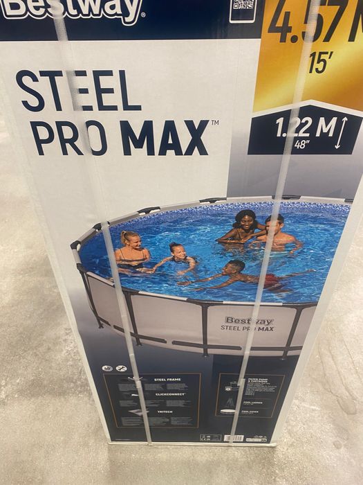 Голям външен басейн bestway steel pro max 457x122см