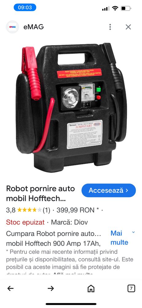 Robot pornire auto mobil Hofftech