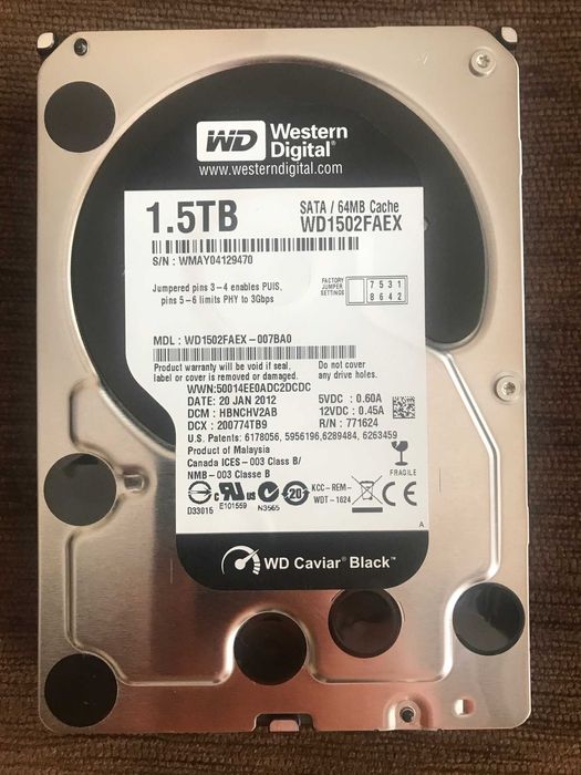 Хард диск WD 1.5 TB Black Sata III