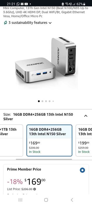 Mini pc Intel Vista mini V1 N150 procesor 32Gb ram 2 TB ssd