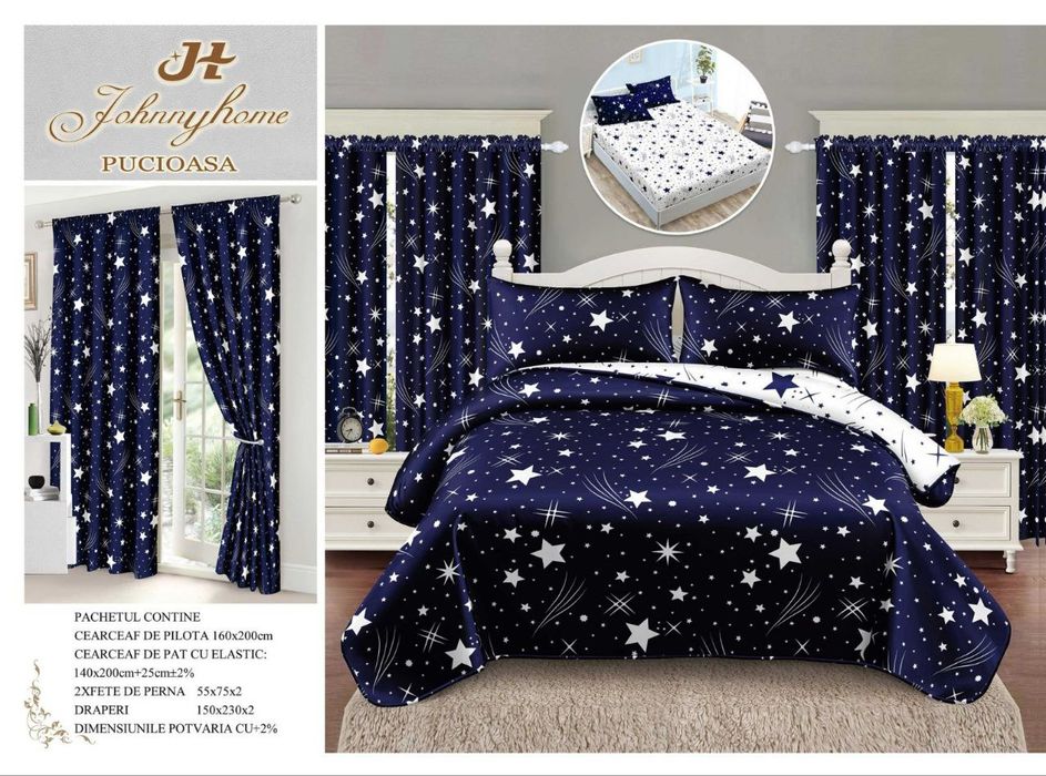 Lenjerii cu draperii bumbac tip finet o persoana cu elastic