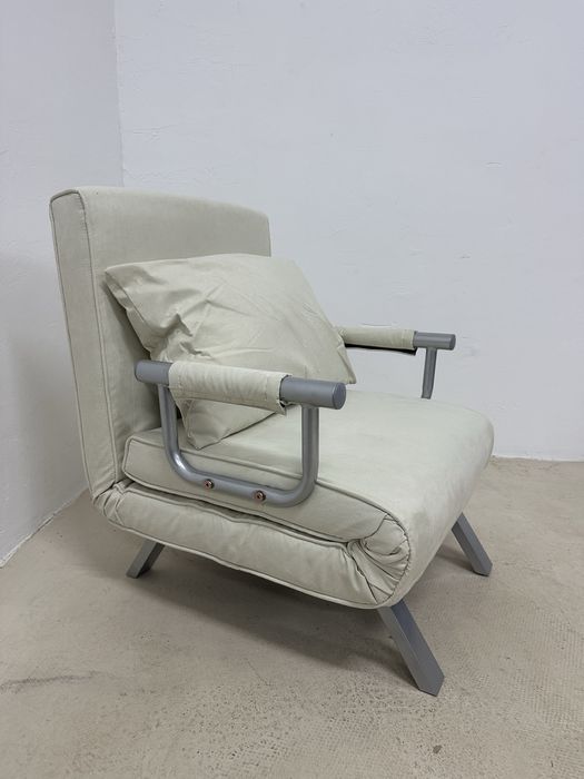 Разтегателен фотьойл 3в1, Homcom, кремав, регулируема облегалка