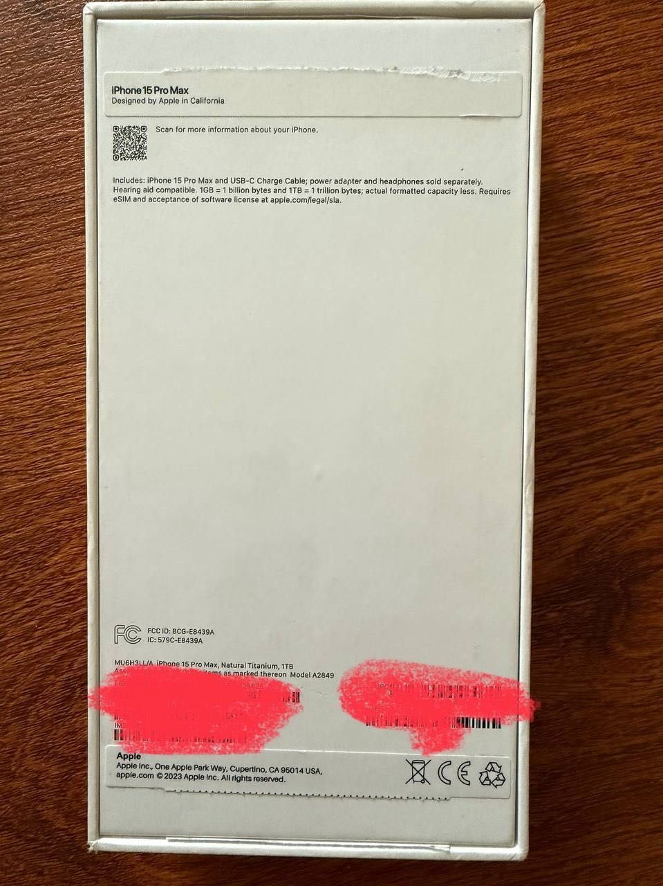 Iphone 15 pro max Natural Titanium 1TB 100 yomkost Esim