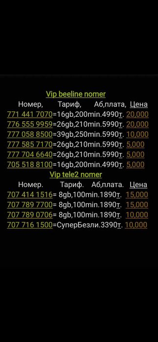 VipNo,тариф эканом