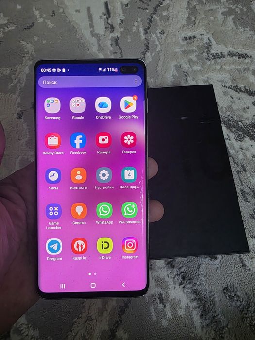 Самсунг S10+ 512гб память коробка бар связь интернат жаксы