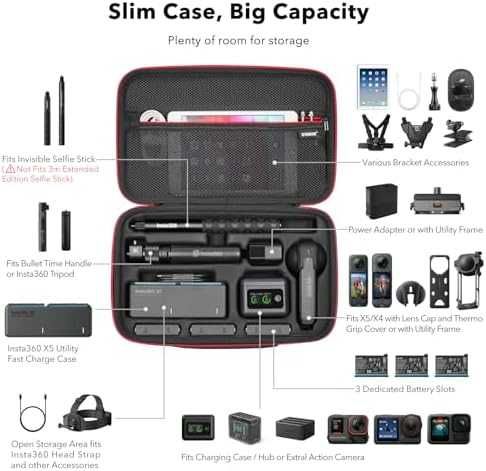 Преносима чанта за Insta360 X5/X4 камера и аксесоари, компактна здрава
