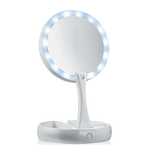 Oglinda rotunda machiaj cu iluminare LED , pliabila