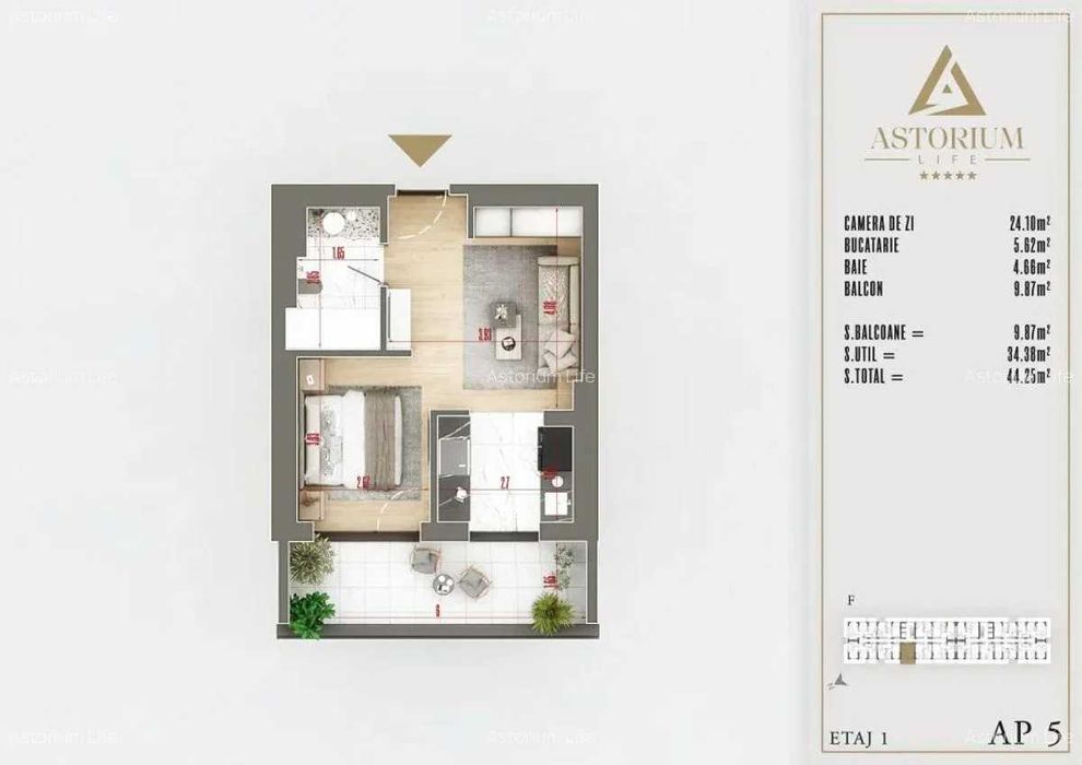 Garsonieră Premium în Ansamblu Rezidențial Nou Comision 0%