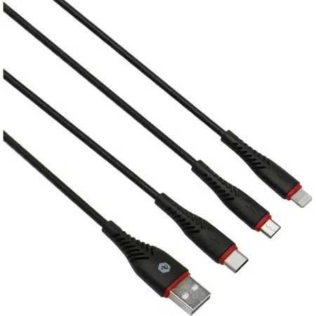 Cablu A+ incarcare-sincronizare, micro USB+ lightning+ Type C, 1 m