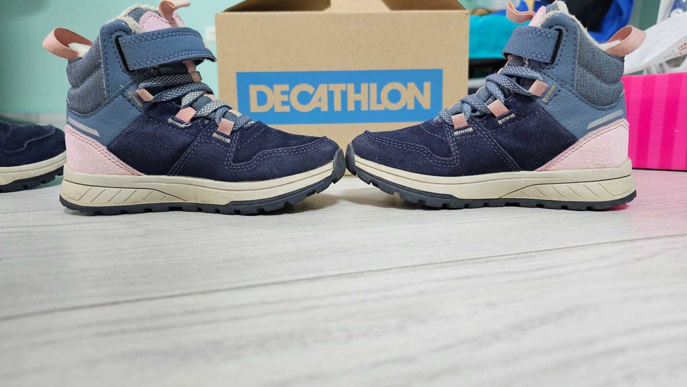 Детски непромокаеми кожени туристически обувки за преход SH500 QUECHUA