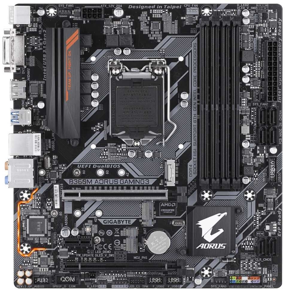 Дъно Дънна платка GIGABYTE B360M AORUS GAMING 3 1151 DDR4 Overclock