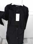 Bluza cu nasturi, neagra, mărime XS, marca Stradivarius