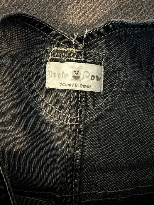 Бебешки дънкови гащеризони H&M (62), Зайчето Питър и Little one (74)