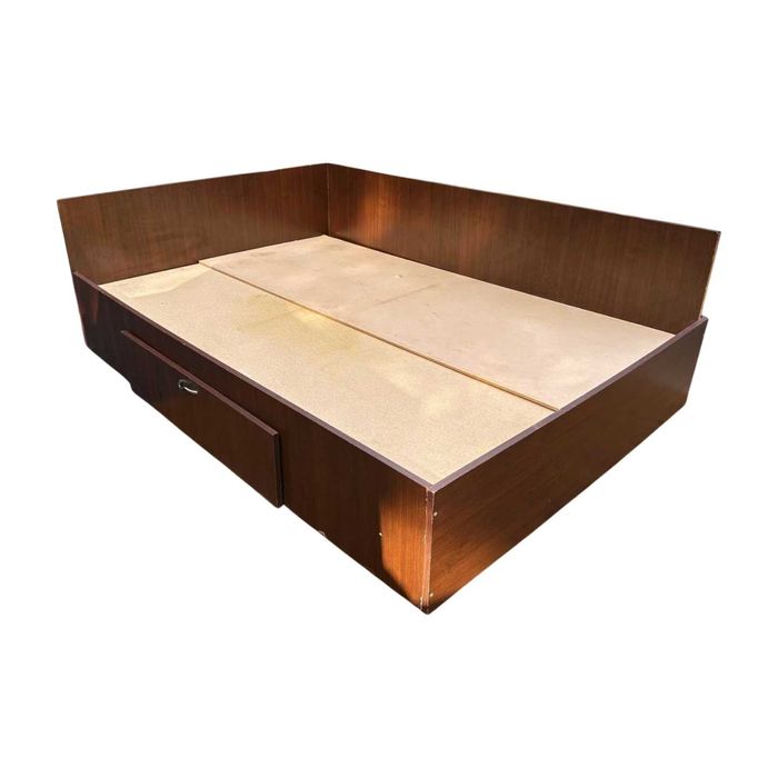 Pat dublu de colt; Cadru de Pat cu Sertar si Somiera 200x140 cm
