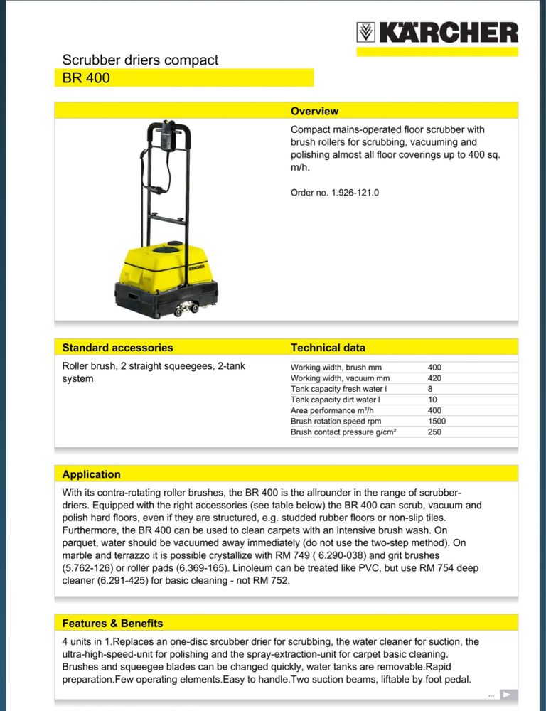 Подопочистваща машина Karcher BR400