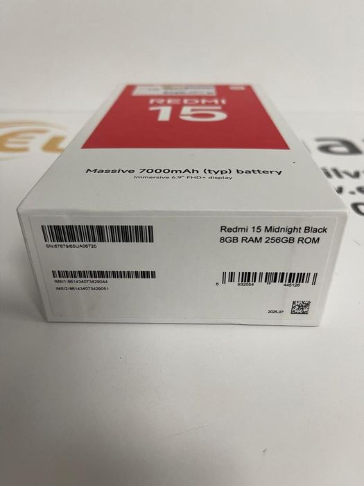 Telefon XIAOMI Redmi 15 5G, 256GB, 8GB RAM, Dual SIM, Midnight -T-