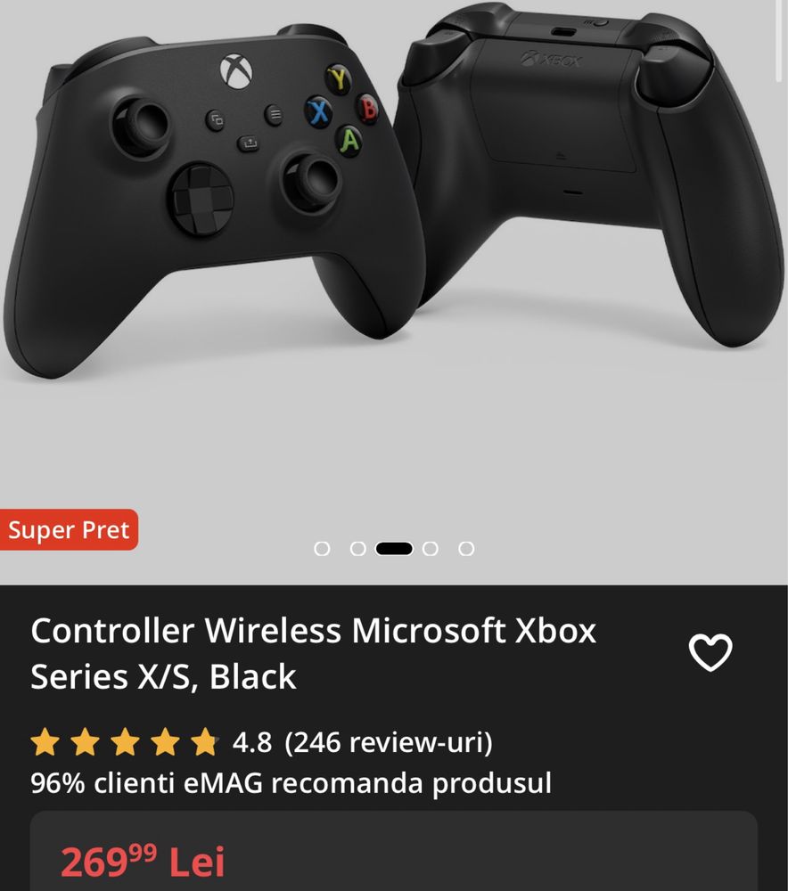 Controller Wireless Microsoft Xbox Series X/S, Black