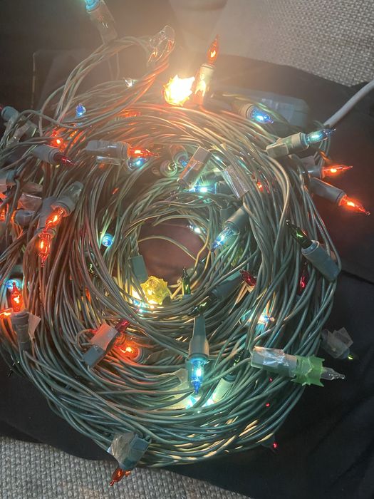 Новогодняя гирлянда с лампами накаливания, теплый винтажный свет