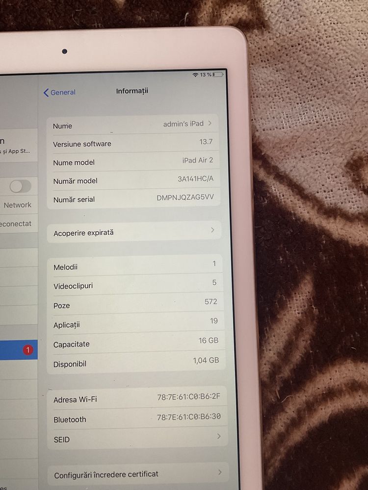 ipad air 2 impecabil 16GB,la cutie!!!