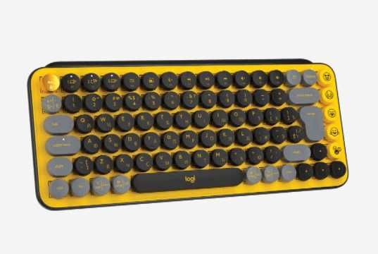 Клавиатура беспроводная Logitech POP KEYS, Blast Yellow (M/N: YR0080