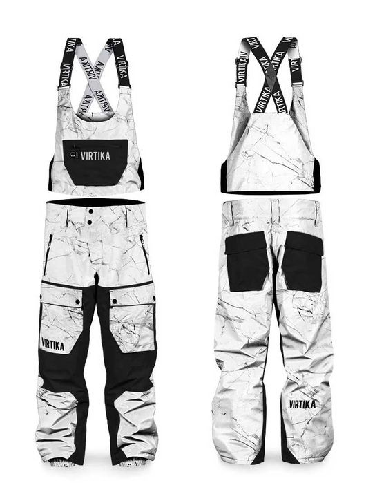 Pantaloni Snowboard/Ski BIB Virtika Signature - L (Mens) - Marble