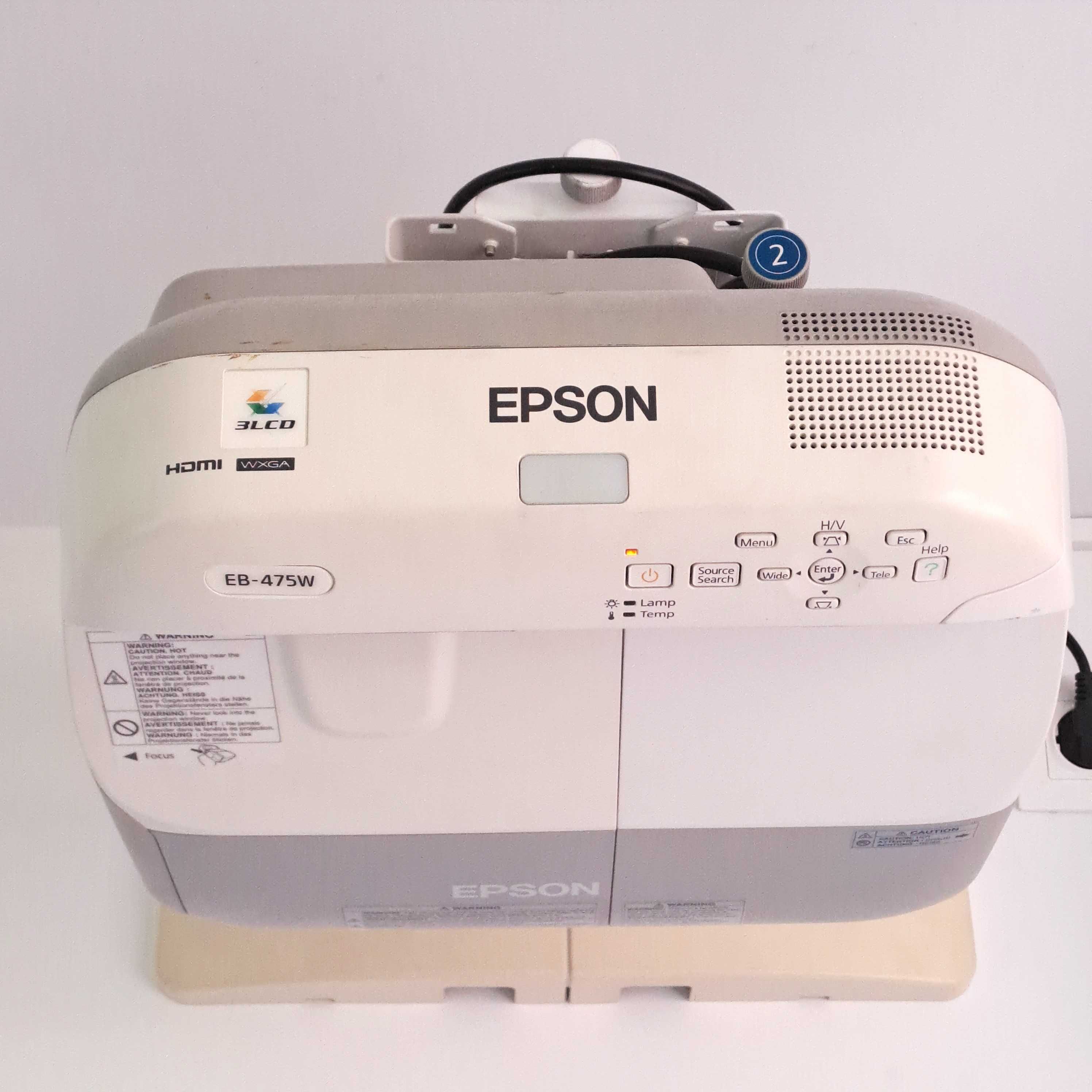 Проектор Epson EB-475W използван+стойка за стена+резервна лампа